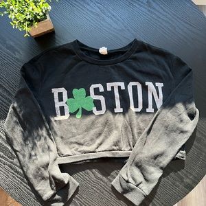 Black Sweater Crop Top